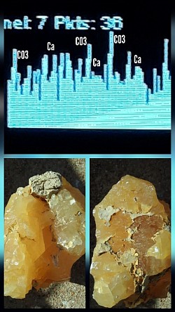 Pourrioscope mapping transparent yellow calcite crystal